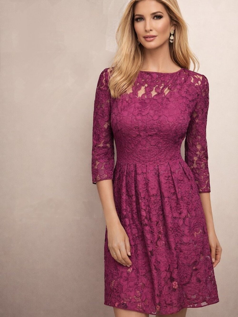 NWT Ivanka Trump Lace Overlay & Slip 2‑Piece Dress Set